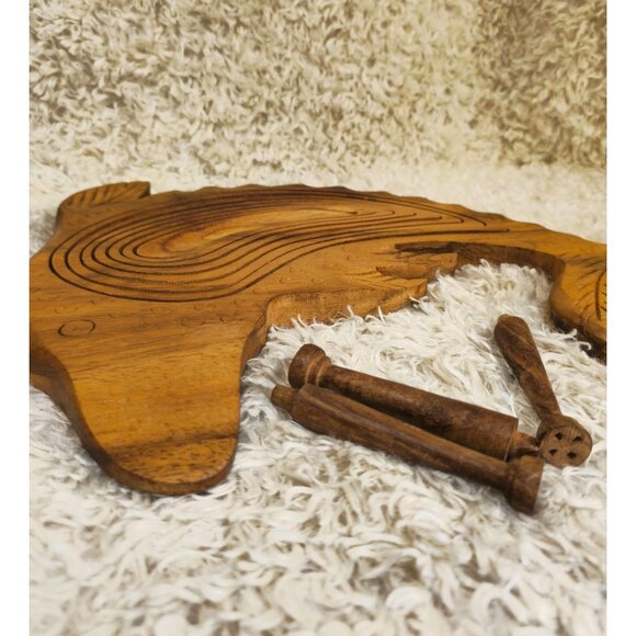 Wooden Collapsible Dolphin Bowl, Set of 2 - Picture 4 of 16